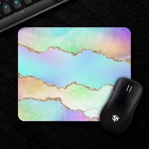Mousepad Agato Holográfico   Mármaco de Ombre de Pastel i