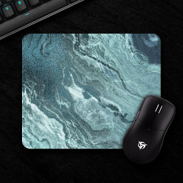 Mousepad Agato Teal Cristalalizado | Pedra Marmorizada Aqua