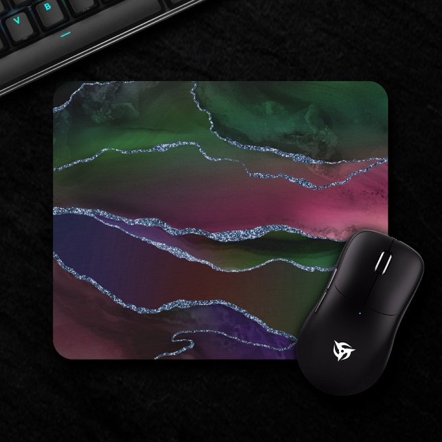 Mousepad Agato Vibrante | Toneladas Ricas, Rosa e Verde (Criador carregado)