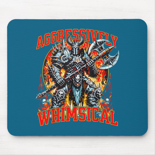 Mousepad Aggressively Whimsical Dark Fantasy Warrior Battle (Frente)