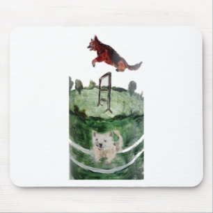 Mousepad Agilidade Cão Alsaciana, pintura Westie