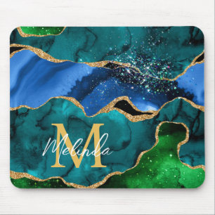 Mousepad Agitação da relva azul e verde