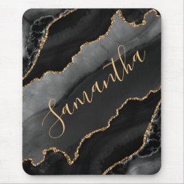 Mousepad Agitação de falso preto e Dourado