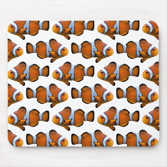 Mousepad Agitação Mousemat de Clownfish (branco) (Frente)