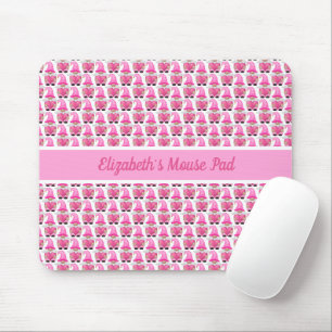 Mousepad Agnomes Cor-de-Rosa Personalizados Corações Bosque