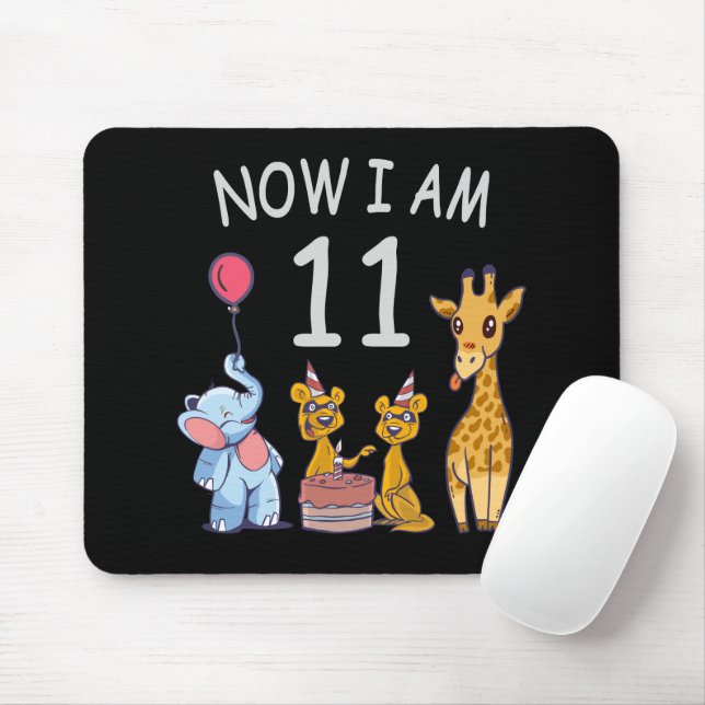 Mousepad Agora eu tenho 11 anos de idade 11 Aniversário no  (Com mouse)