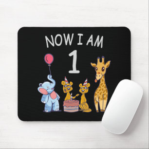Mousepad Agora eu tenho 1 ano de idade 1º Aniversário no Zo