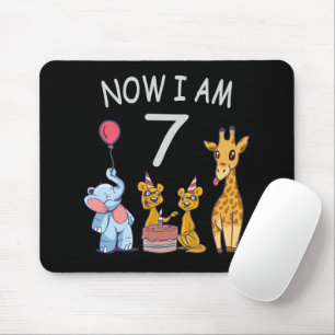 Mousepad Agora eu tenho 7 anos de idade Aniversário de 7 an