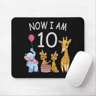 Mousepad Agora tenho 10 anos no décimo aniversário do Zoo