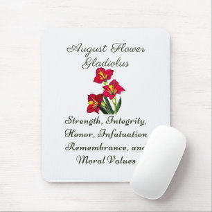 Mousepad Agosto Nascimento Mês Flor Gladiolus Presente