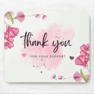 Mousepad Agradecimento Empresarial Floral Elegante pela Sua