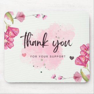 Mousepad Agradecimento Empresarial Floral Elegante pela Sua