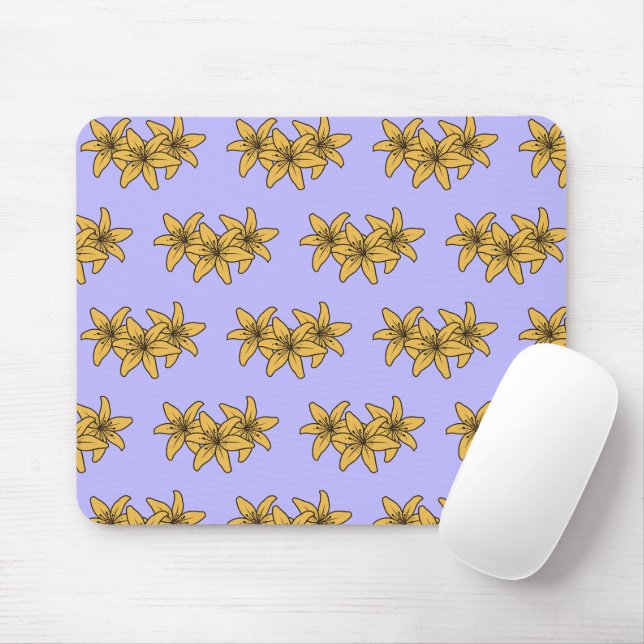 Mousepad Agrupamento De Lírios De Desenho Animado Amarelos (Com mouse)