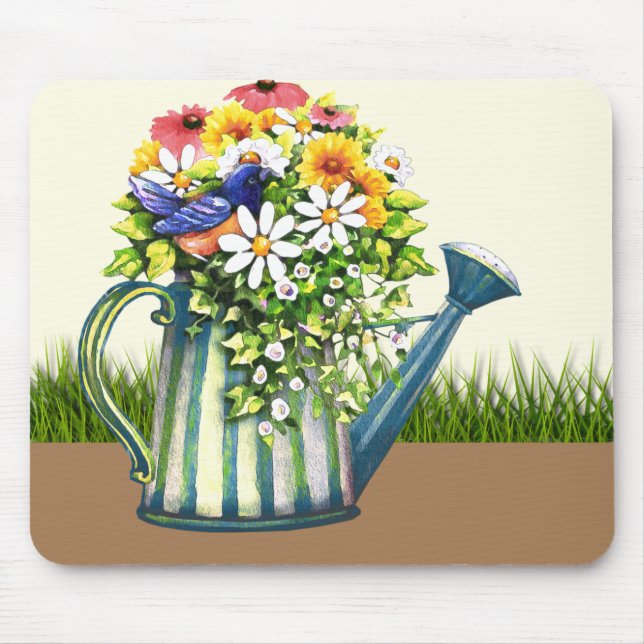 Mousepad Água com flores silvestres (Frente)