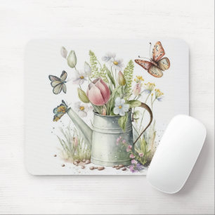 Mousepad Água com Tulipas e Borboletas