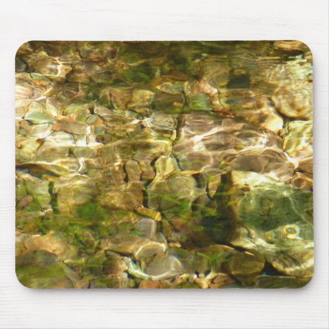 Mousepad Água da natureza verde-Dourada de Primaveras quent (Frente)
