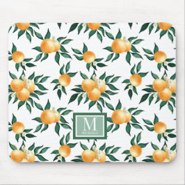 Mousepad Água-forte de Laranja Monograma Nome
