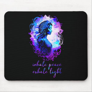 Mousepad Água-forte Esotérica de Meditação Inalar Paz Exala