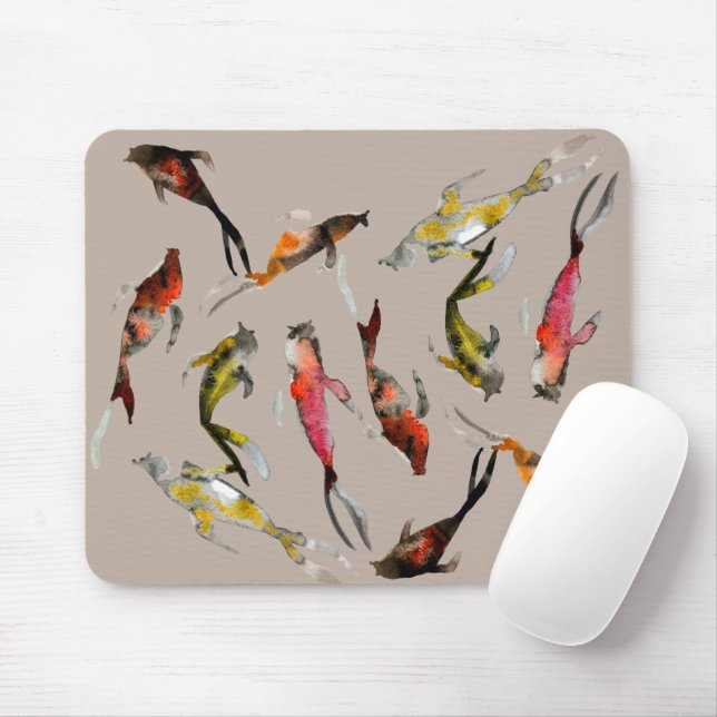 Mousepad Água, koi, vermelho-marrom (Com mouse)