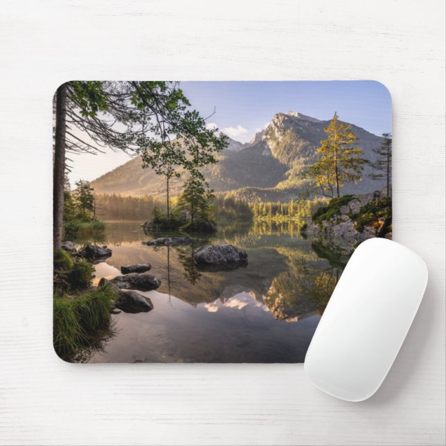 Mousepad Água | Lago Hintersee Berchtesgaden Alemanha (Com mouse)