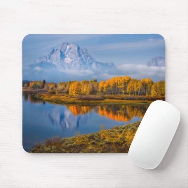 Mousepad Água | Oxbow Bend Jackson Wyoming (Com mouse)