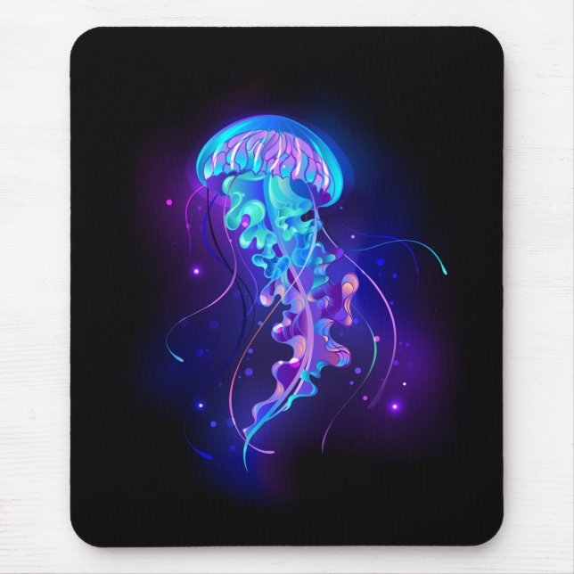 Mousepad Água-viva brilhante a cores (Frente)