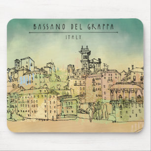 Mousepad Aguarela de Bassano del Grappa Italia