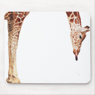 Mousepad Aguarela do animal dos animais selvagens do girafa
