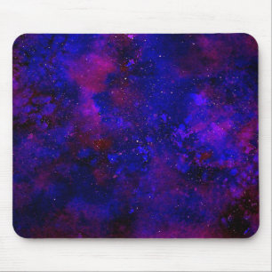 Mousepad Aguarela manchado de tinta do universo azul roxo e