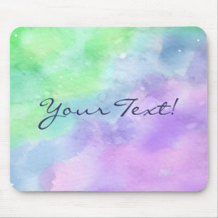 Mousepad Aguarela verde e roxa personalizada