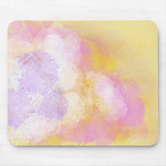 Mousepad Aguarelas abstratas - fundo alaranjado (Frente)