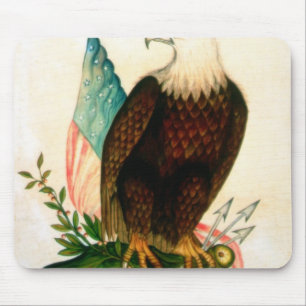 Mousepad Águia americana com bandeira