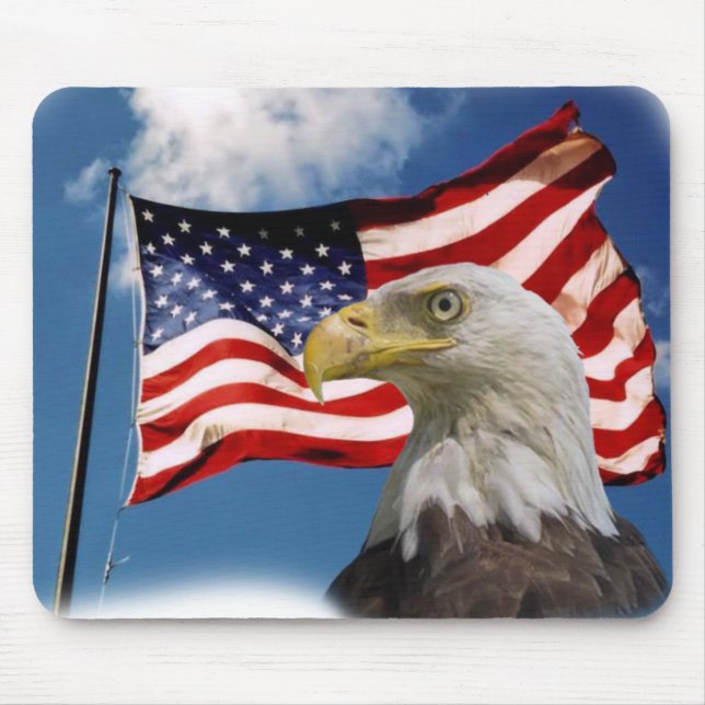 Mousepad águia americana e bandeira (Frente)