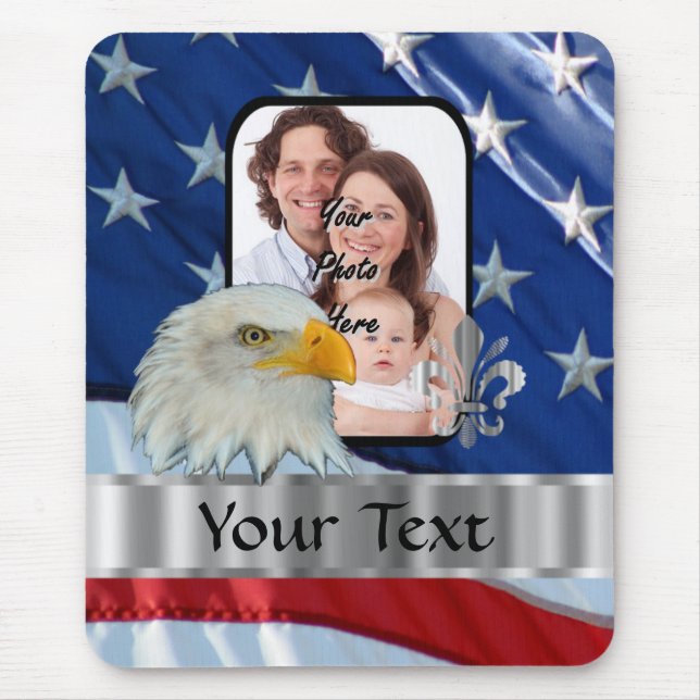 Mousepad Águia americana patriótica (Frente)