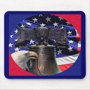 Mousepad Águia Bald Americana, Bell e Flag