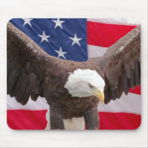 Mousepad Águia Balda com o Pad do Rato de Bandeira American