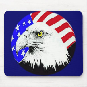 Mousepad Águia Balda e Bandeira Americana