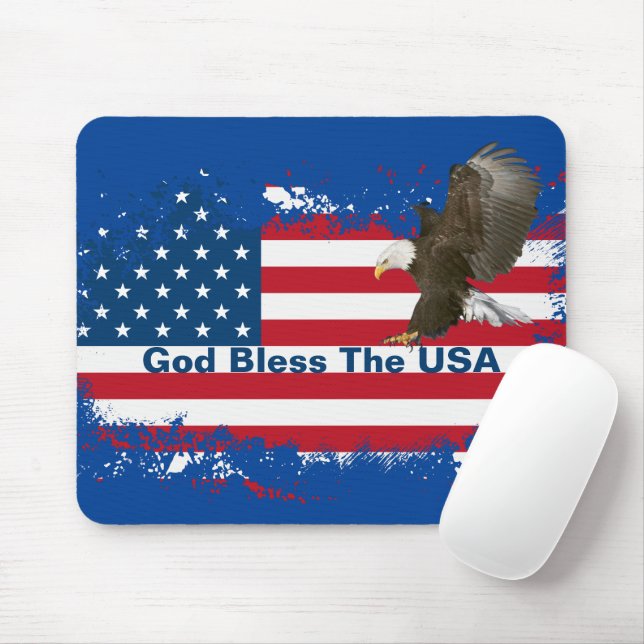 Mousepad Águia Balda no Pad do Mouse FlagMousepad USA (Com mouse)
