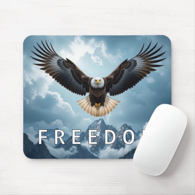 Mousepad Águia Cálida com Texto LIBERDADE (Com mouse)