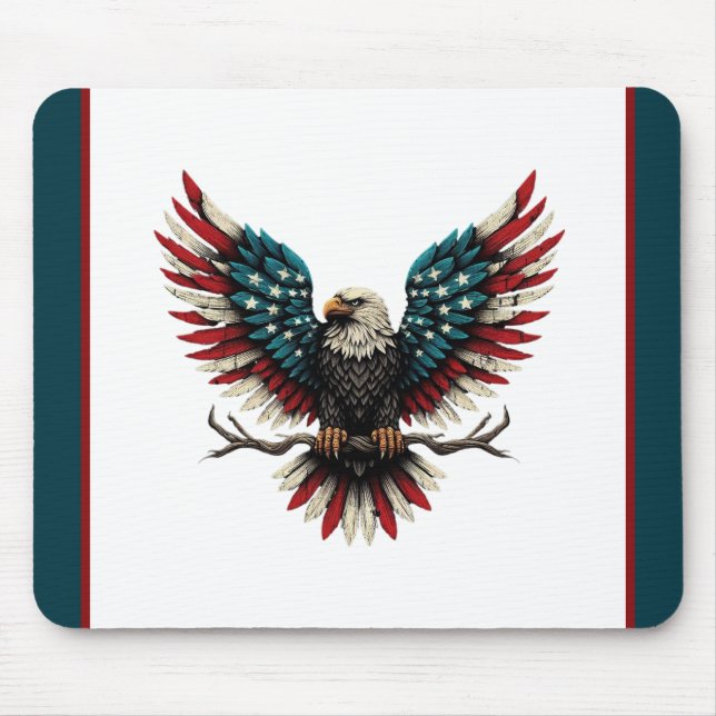 Mousepad Águia-careca americana/patriótica russa (Frente)