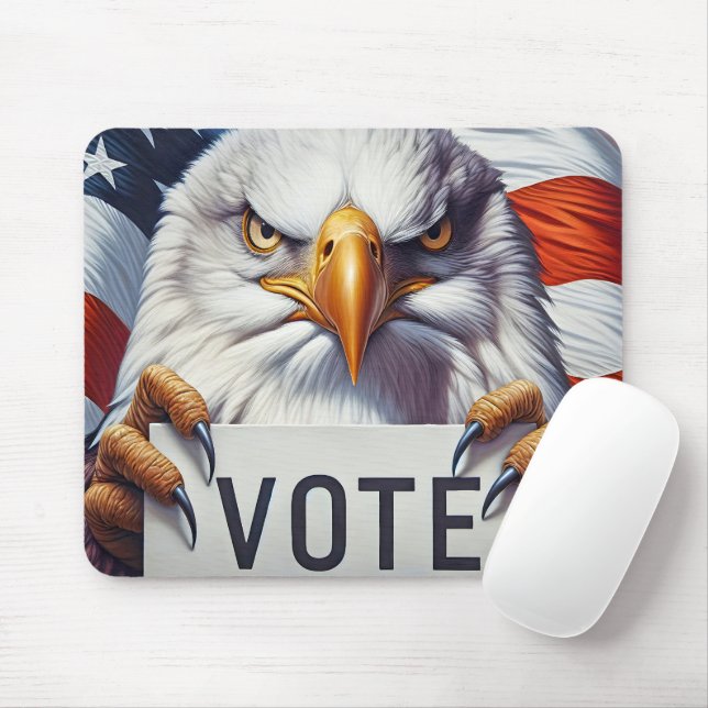 Mousepad Águia-careca com placa de votação (Com mouse)