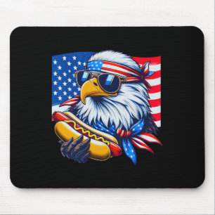 Mousepad Águia Careca Engraçada Cachorro Quente Bandeira Am