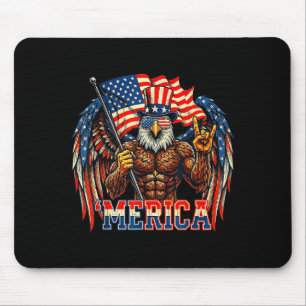 Mousepad Águia careca merica rock bandeira americana patrió