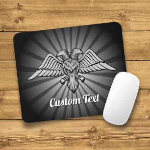 Mousepad Águia cinza com duas Cabeças de Mouse