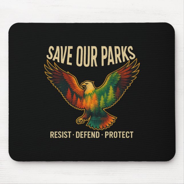 Mousepad Águia dos EUA Salve Nossos Parques Resistir Proteg (Frente)