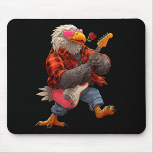 Mousepad Águia Fofa Tocando Violão Guitarrista Animal Valen