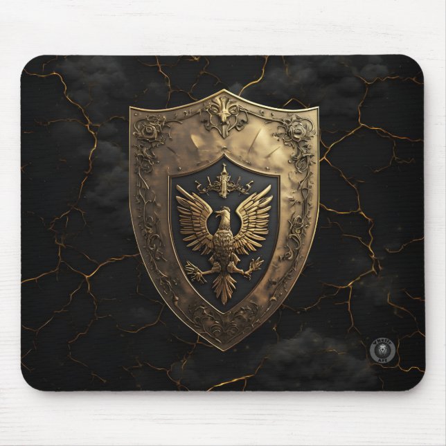 Mousepad Águia Imperial Dourada Antiga para Jogos  (Frente)