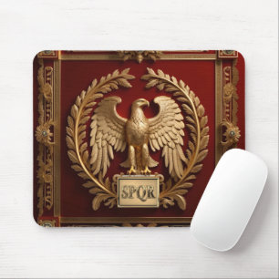 Mousepad Águia Imperial Romana Dourada sobre Vermelho nº 4