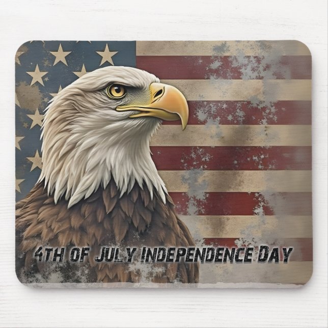 Mousepad Águia Majestosa & Bandeira – Espírito de Liberdade (Frente)