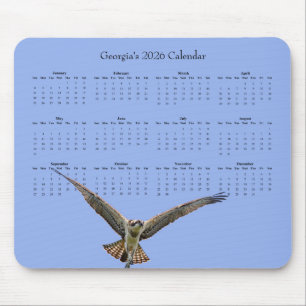 Mousepad Águia-pescadora: Personalize um calendário complet